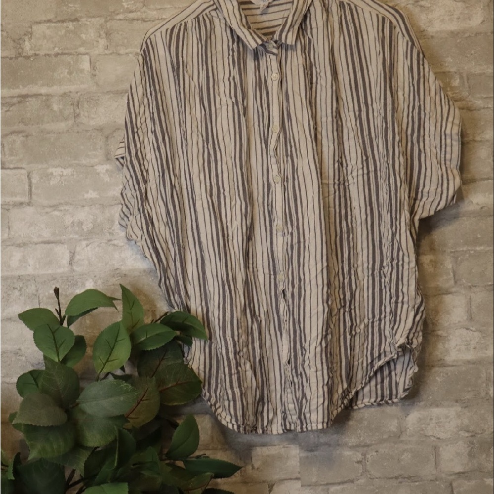 Casual Striped Button-Down Shirt for Men